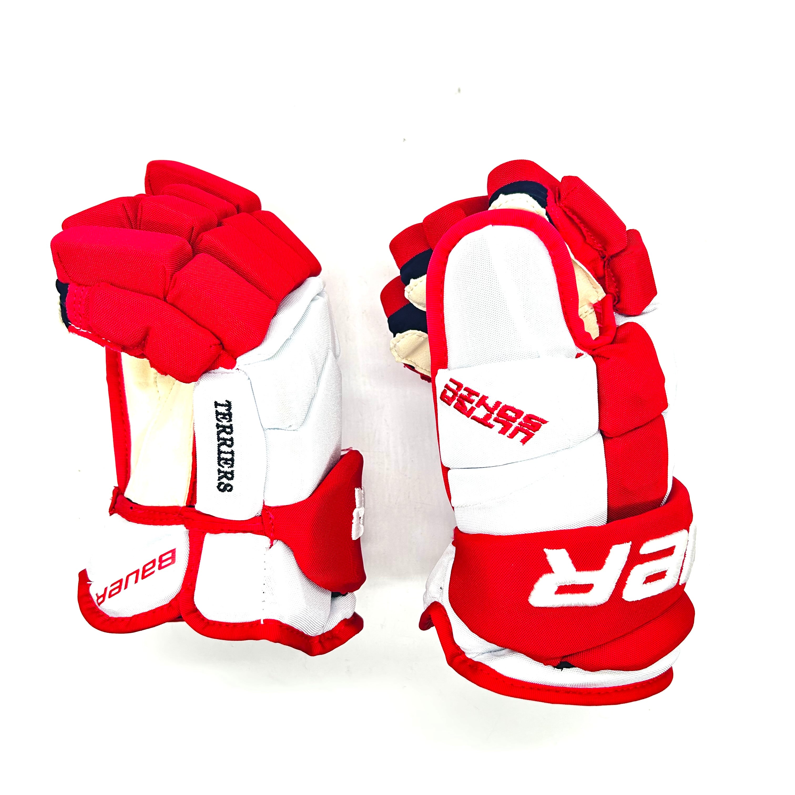 Gants de hockey Bauer Supreme Ultrasonic Pro Stock (blanc/rouge)